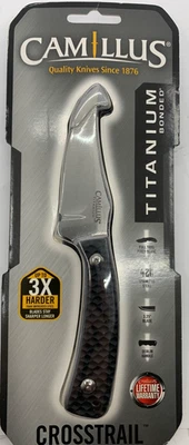 Cuchillo de hoja fija Camillus Crosstrail 3,25" punta de clip 420 hoja satinada MANGO Foto 1 de 2