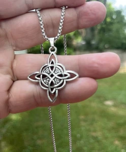Celtic Cross Necklace. Irish Christian 1" Pendant - Picture 1 of 8
