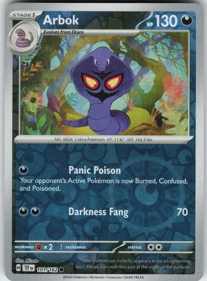 PO-01 Reverse Holo Arbok 101/162 Common SV05: Temporal Forces - Image 1 of 1