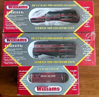 Williams Rock Island GP9 Power A Unit Diesel Locomotive 1277 Dummy 1279 Caboose - Image 1 of 4