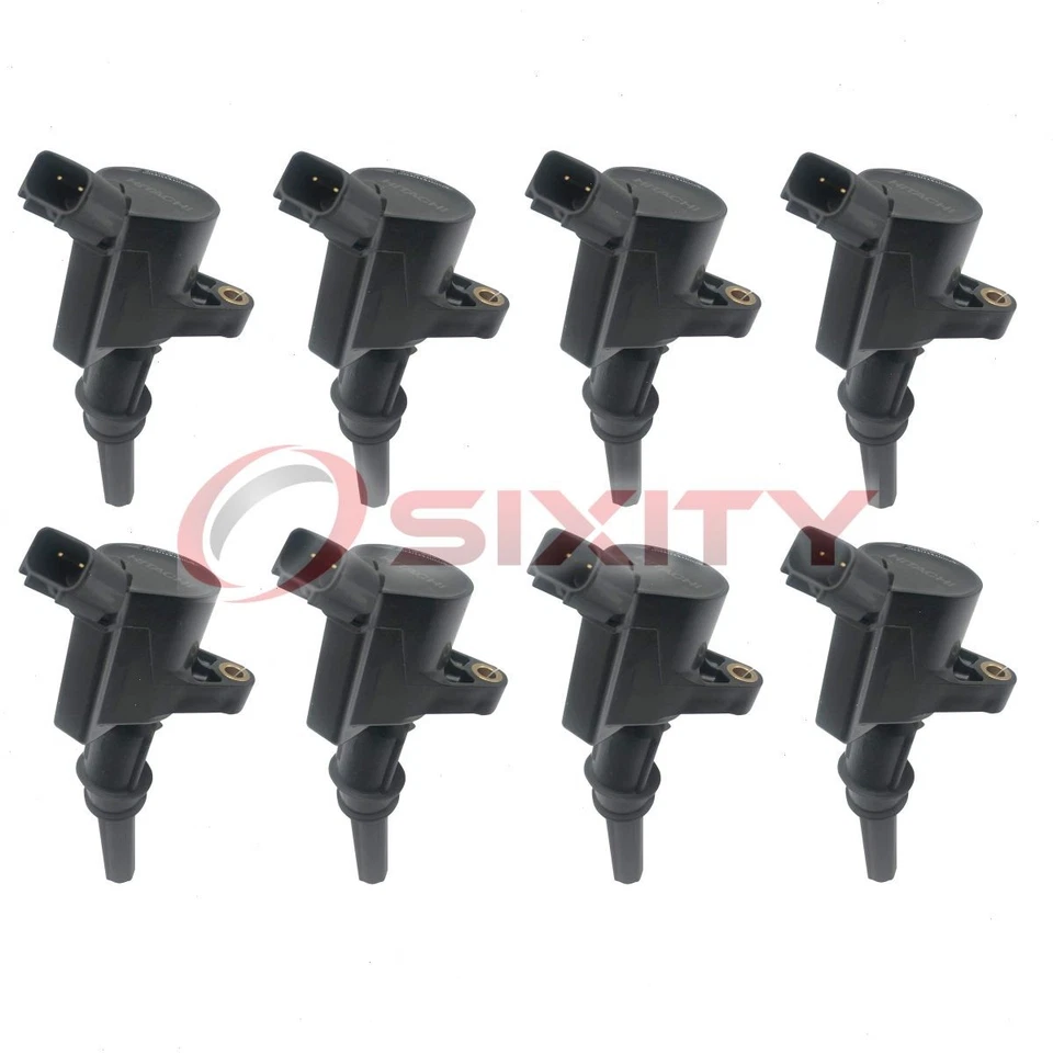 8 pc Hitachi Ignition Coils for 2000-2005 Ford Excursion 5.4L V8 Spark Plug rp - Изображение 1 из 4