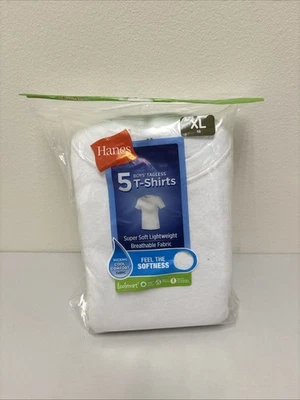 NOVAS CAMISETAS HANES masculinas brancas de manga curta sem etiqueta tamanho XL (18-20) - Imagem 1 de 2