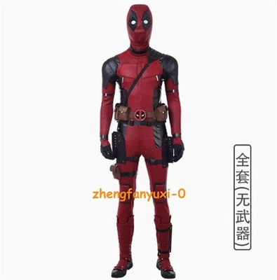 Deadpool Cosplay Costume Deadpool Jumpsuit Bodysuit Shoes Men Halloween Outfits - Image 1 of 4