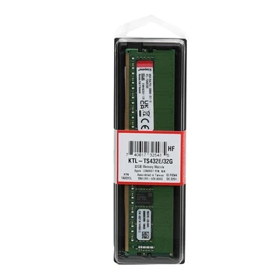 Kingston 32GB DDR4-3200 PC4-25600 CL22 Single Channel ECC Server Memory Module - Image 1 of 4