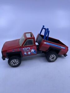 1988 Tonka Dirty Demo Red Chevy Pressed Steel 14" Long Pickup Truck U.S.A.