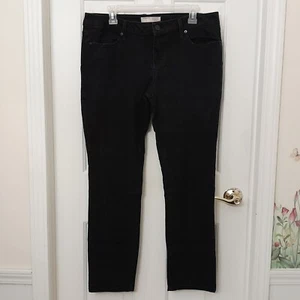 Womens Black Skinny Jeans Mid Rise Juniors Size 17 EUC No Boundaries  - Picture 1 of 9