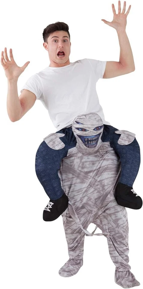 Disfraz de momia a cuestas para adultos para hombre y mujer monstruo egipcio Halloween paseo en Foto 1 de 4