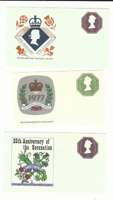 Great Britain: 1977; Lot of 3 special cards post with postal validity EBGB100 - Image 1 of 2