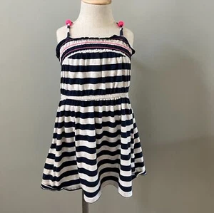 Girls Blue & White Striped Halter Style Summer Cotton Sun Dress by Circo sz 5T - Picture 1 of 5