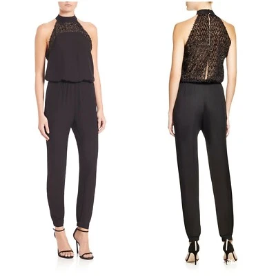 Mono halter Rebecca Minkoff Hayley negro brillante 0 XS venta al por menor $328 Foto 1 de 4