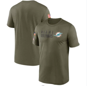 Men's Miami Olive 2022 Salute Service Sideline Legend Team Round Neck T-Shirt - Picture 1 of 7
