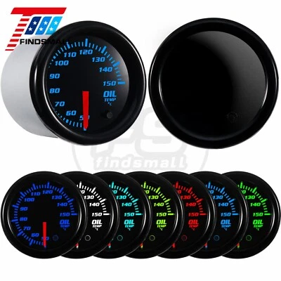 2" 52mm Oil Temp Gauge Temperature Meter 50-150℃ 7 Color LED W/ 1/8 NPT Sensor - Image 1 of 4