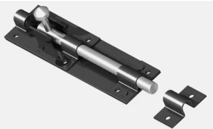 4" Tower Bolt 2 PCs Garden Gate Shed Sliding Door Black Latch Catch with Screws - Picture 1 of 2