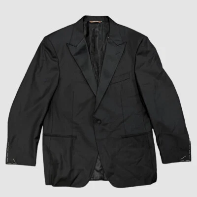 Traje Abrigo Esmoquin Chaqueta de Lana Sólida Canali Para Hombre Negro Calce Clásico Talla 56R Foto 1 de 4