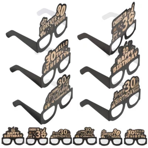 12PCS Party Eyeglasses Birthday Glasses Paper Glasses Props Birthday Decorations - Picture 1 of 12