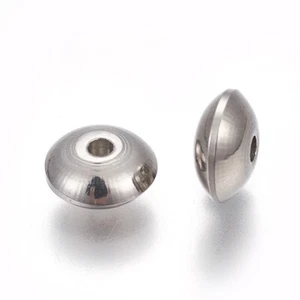 500 pcs 304 Stainless Steel Spacer Rondelle Beads Crafts Jewelry Making 8x4mm - Picture 1 of 2