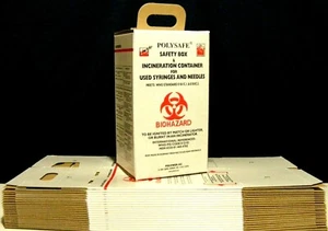 20 World Health Organization Outbreak Needle & Syringe Incineration Boxes bin 5L - Picture 1 of 11