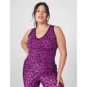 NWT Lane Bryant LIVI Animal Print V-Neck Crop Tank Top Plus Size: 14/16 (1X) - Picture 1 of 5