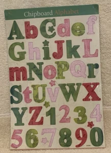 40 Pc Chipboard ALPHABET LETTERS & NUMBERS Craft / Scrapbook Embellishments-NEW - Picture 1 of 2