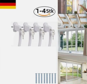 2/4xAlu Fenstergriff Abschließbar Balkontür Fenster Griff Schloss mit Schlüsseln - Bild 1 von 11