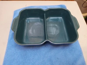 DENBY HARLEQUIN DOUBLE MEAT LOAF CASSEROLE STONEWARE PAN BLUE GREEEN ENGLAND - Picture 1 of 5