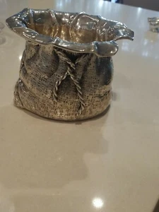 MIDCENTURY FRATELLI CACCHIONE VASE ITALIENISCHES STERLINGSILBER 'KORDELZUGTASCHE' - Bild 1 von 11