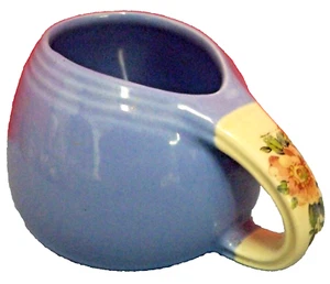 Azúcar abierto con asa azul rosa vintage Hall Pottery Rose Parade Sani Grid - Imagen 1 de 3