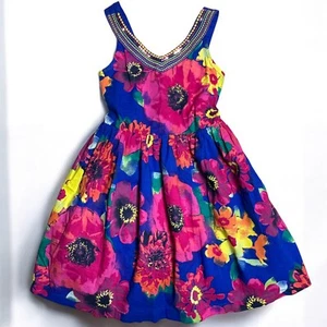 Vestido Y2K Niñas Cottagecore Talla 10 Audaz Floral Adornado Fiesta del Té Caprichoso - Imagen 1 de 12