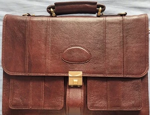 ORIGINAL AND GENUINE LEATHER OFFICE DOCUMENTS HAND BAG HANDMADE X 1 - Picture 1 of 6