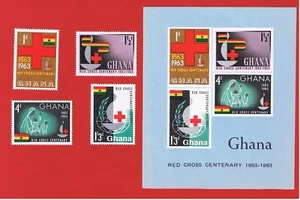 Ghana #139-142a  MNH OG    Red Cross   w/SS  Free S/H - Picture 1 of 1