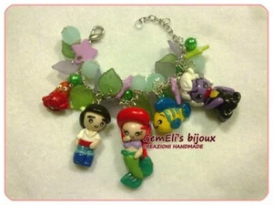 DISNEY BRACCIALETTO ARIEL LA SIRENETTA THE LITTLE MERMAID SEBASTIAN FIMO NUOVO - Imagen 1 de 1