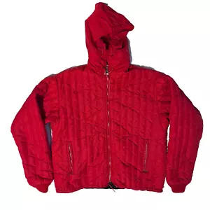 Vintage 70s Sears Sportswear Red & Black Reversible Quilted Jacket Bomber - M - Picture 1 of 9