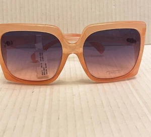 Trendy Blush Color Oversized Square Shaped Sunglasses with Blue Ombré Lens. - Picture 1 of 3