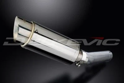 Delkevic Mini 8" Stainless Steel Round Muffler Slip On - Honda CBR600 91-98 - Image 1 of 3