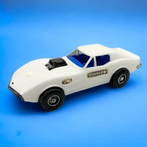 Vintage Processed Plastic Co Corvette Stinger Stingray Toy Car White Blue USA - Picture 1 of 9
