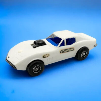 Vintage Processed Plastic Co Corvette Stinger Stingray Toy Car White Blue USA - Image 1 of 4