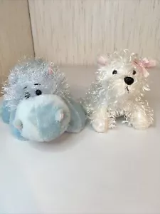 GANZ Webkinz Blue Hippo And White Hair Poodle Dog With Pink Bow - Picture 1 of 14