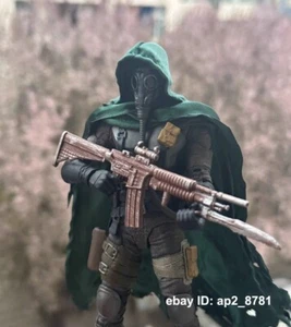 Mantello con cappuccio cablato danneggiato battaglia 1/18 mantello per 3,75'' action figure corpo personalizzato - Foto 1 di 3