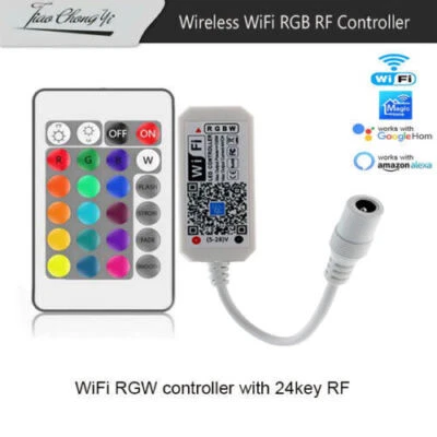 Smart WiFi RGBW APP LED controller 24key RF remote For 5050 RGBW LED light strip - Image 1 of 4