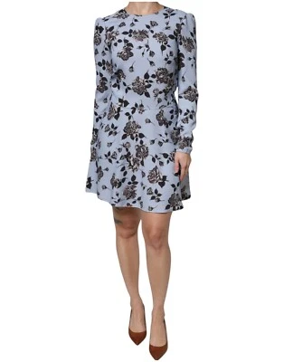 RED VALENTINO Vestido Celeste Floral Manga Larga a-Line Mini IT40/US6/S 680usd - Imagen 1 de 4