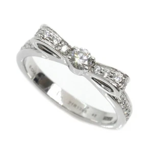Chanel Ruban de Chanel 18K White Gold D0.26ct Diamond Ring #48 US Size 4 3.0g - Picture 1 of 7