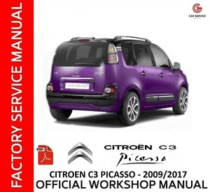 CITROEN C3 PICASSO 2009/2017 WORKSHOP MANUAL - REPAIR SERVICE MAINTENANCE - ENG - Picture 1 of 6