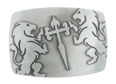 Hebilla de cinturón de metal con espada cruz de leones Foto 1 de 2
