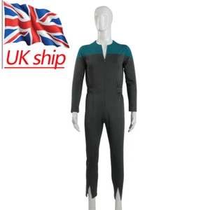 For DSN Deep Space Nine Sisko Duty Uniform Starfleet Blue Gold Jumpsuits Costume - Picture 1 of 12