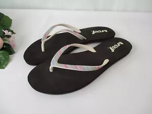 L/N! Reef Stargazer Pastel Stripe Glitter Flip Flop Sandals in Women's sz. 8 - 9 - Picture 1 of 8