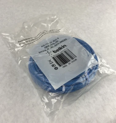 Lot of 2 Belkin A3L791-20-BLU-S 20ft Cable Cat5e M/M Blue Snagless Patch Cable - Image 1 of 4