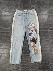 PacSun Women's Size 24 Light Blue Colorblock Mom Jeans My Hero Academia - Picture 1 of 12