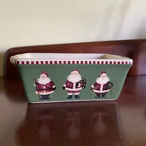 Ceramic Mini Loaf Baking Pan 6” Christmas Santa Design *NEW* - Picture 1 of 3
