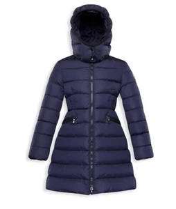 NEW AUTHENTIC Moncler CHARPAL SZ 8 Girl's Down Coat Jacket Blue Detachable Hood - Picture 1 of 3
