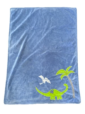 MANTA PALMERA DINOSAURIO NIÑOS GRANERO CERÁMICA, gamuza azul rojo felpa bordada Foto 1 de 4